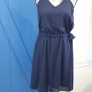 Navy Galen Laser Cut Dress